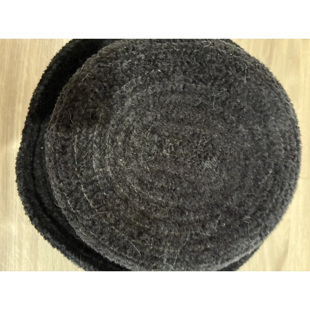 Vintage Betmar New York Black Bowler Hat Women's One Size Rhinestone Brooch